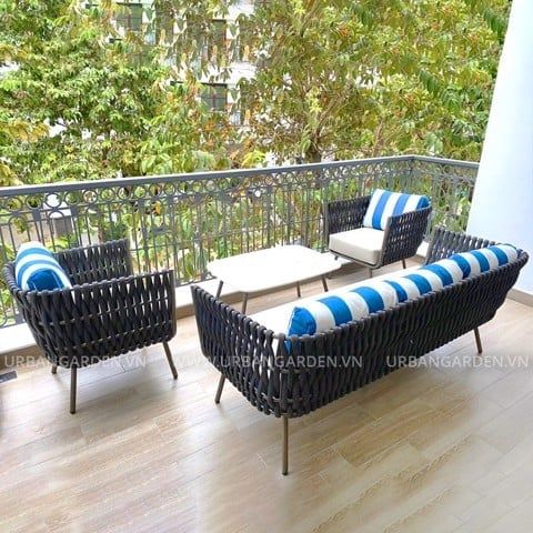  Bộ Sofa ngoài trời QUEENIE - Đen 