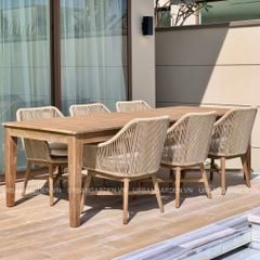  Bàn Ăn Chữ Nhật Gỗ Teak Nadi 