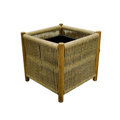 Chậu gỗ đan dây thừng