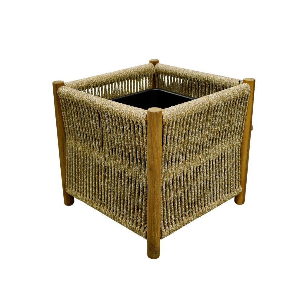  Chậu gỗ đan dây thừng 