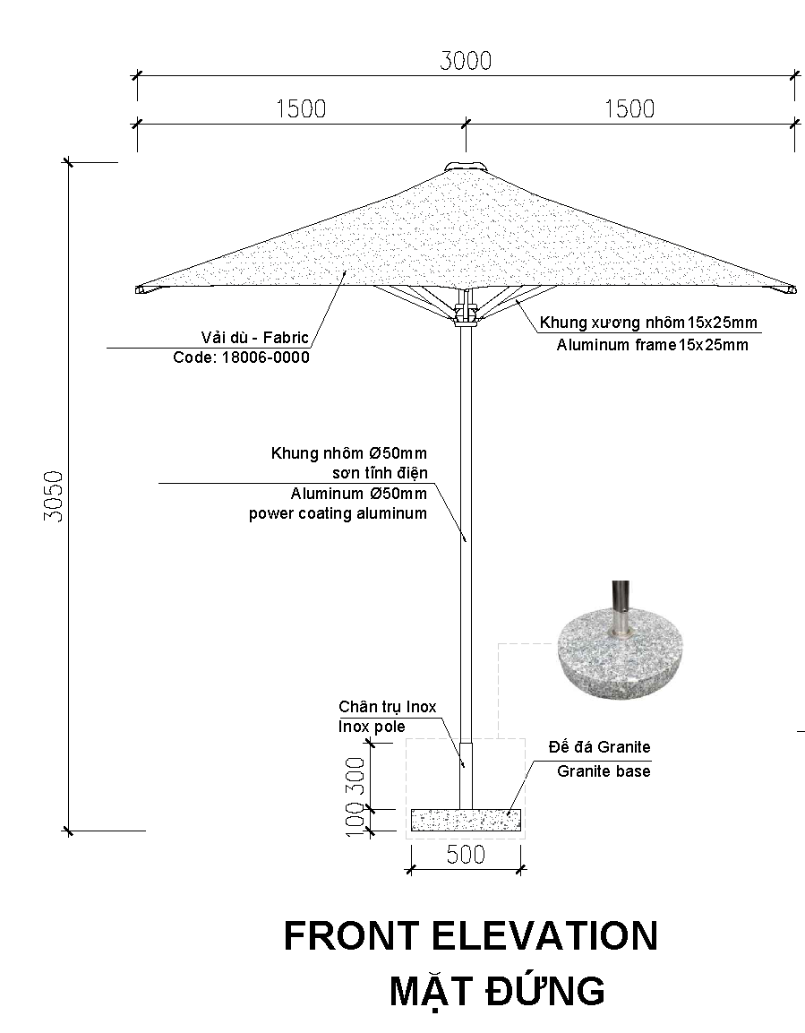  Dù Che Nắng Nhôm Aluna 