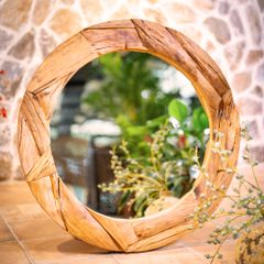  Gương tròn Gỗ Lũa Reborn Wood Driftwood Jungle 24AX3 D1M -  Walnut 