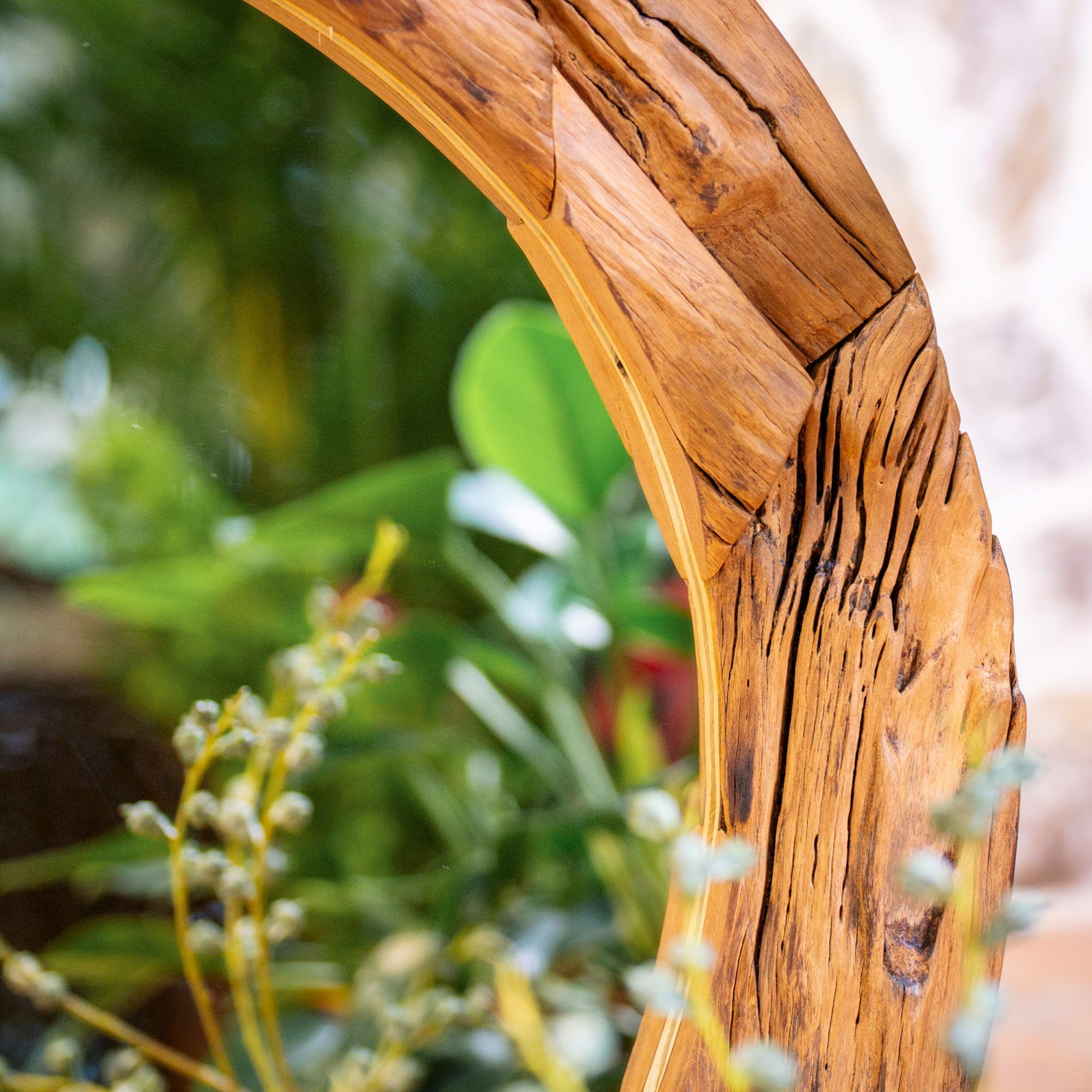  Gương tròn Gỗ Lũa Reborn Wood Driftwood Jungle 24AX3 D1M -  Walnut 