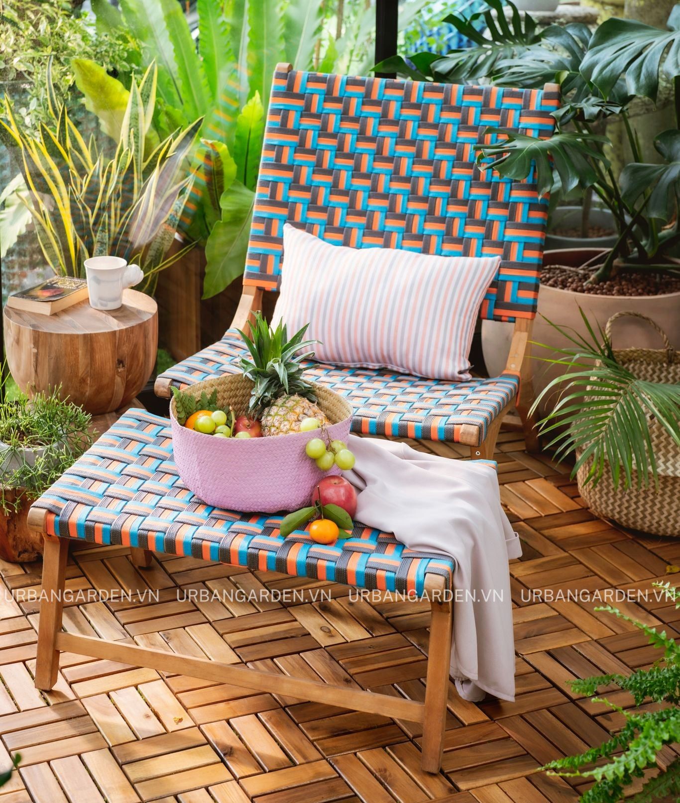  Set Ghế Thư Giãn Dây Thừng Maison - Xanh/cam/xám 