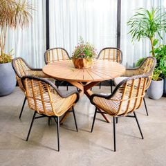  Bàn Ăn Tròn Gỗ Tràm Montana 