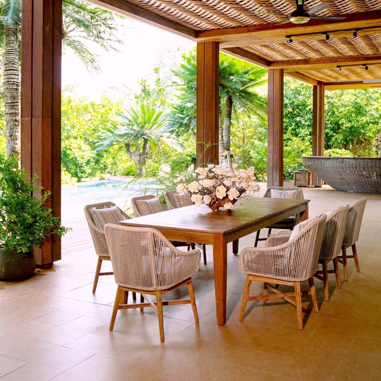  Bàn Ăn Chữ Nhật Gỗ Teak Nadi 