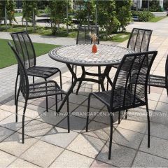  Bộ bàn ghế ngoài trời tròn Bazaar - Aqua đen 