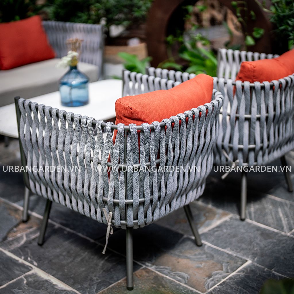  Bộ Sofa ngoài trời QUEENIE - Xám Trắng 