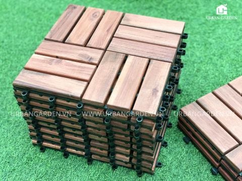 Vỉ gỗ tự nhiên lót sàn ban công