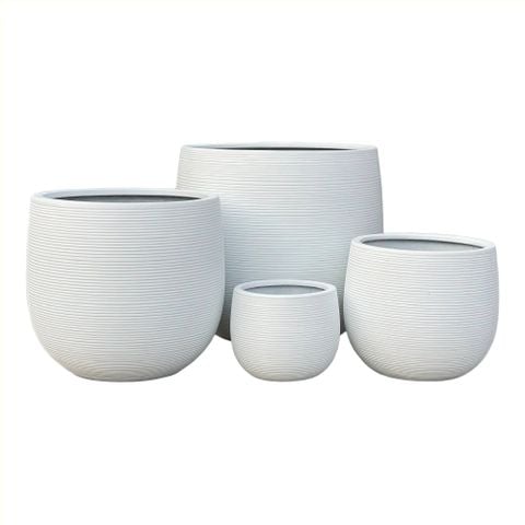 Chậu Cây Xi măng Polycement Ceylon - Trắng