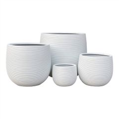  Bộ Chậu Cây Xi măng Polycement Ceylon - Trắng 