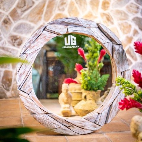 Gương tròn Gỗ Lũa Reborn Wood Driftwood Jungle 24AX3 D1M -  White Wash
