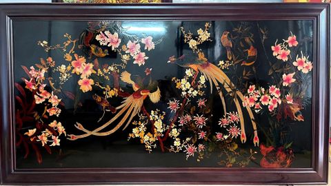 Tranh Sơn Mài Khắc Đông Dương - Đôi Công