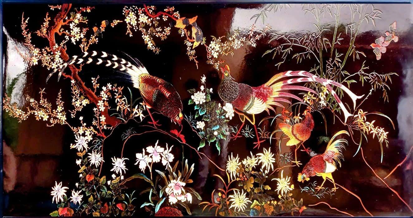  Tranh Sơn Mài Khắc Đông Dương - Trống Mái 