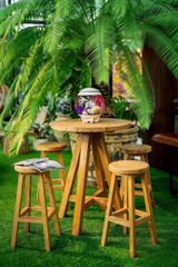  Ghế Bar Tròn Gỗ Reclaimed Teak Amazon 
