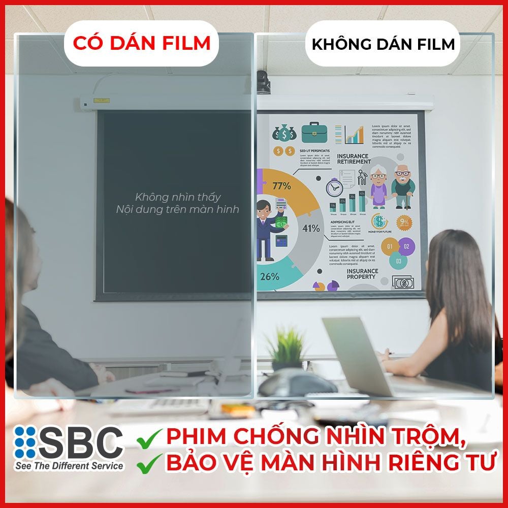 Film dán chống nhìn trộm cho cửa kính, vách kính