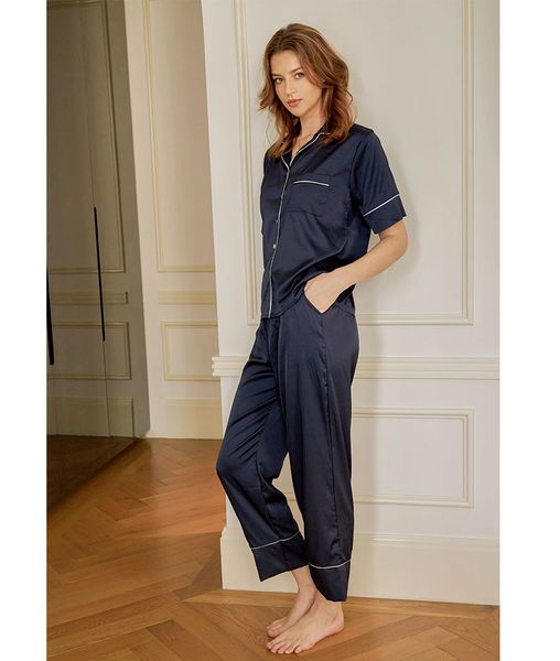 Pyjama Lụa Xanh Đen