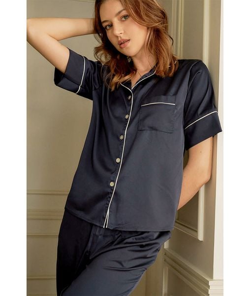 Pyjama Lụa Xanh Đen