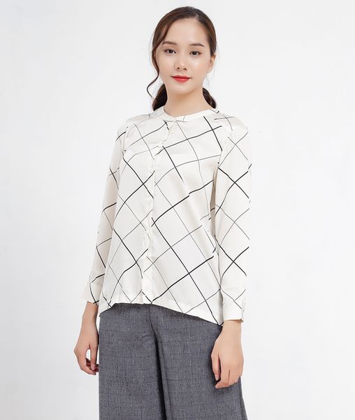 Áo sơ mi nữ  Mona Shirt cổ tròn
