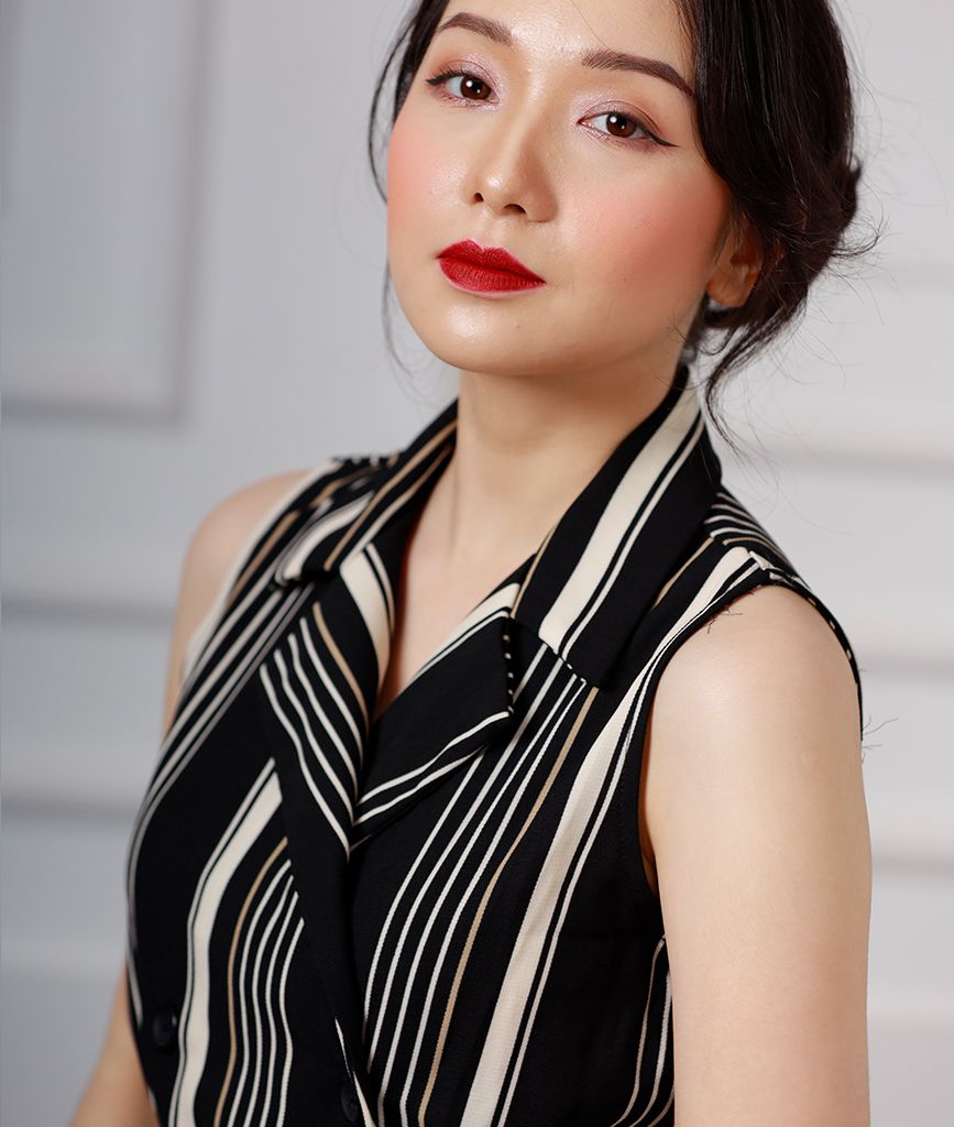  Đầm suông nữ Niki cổ vest 