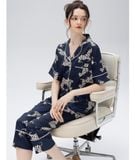  [LUXURY] Pijama Lụa In Ngựa Xanh 