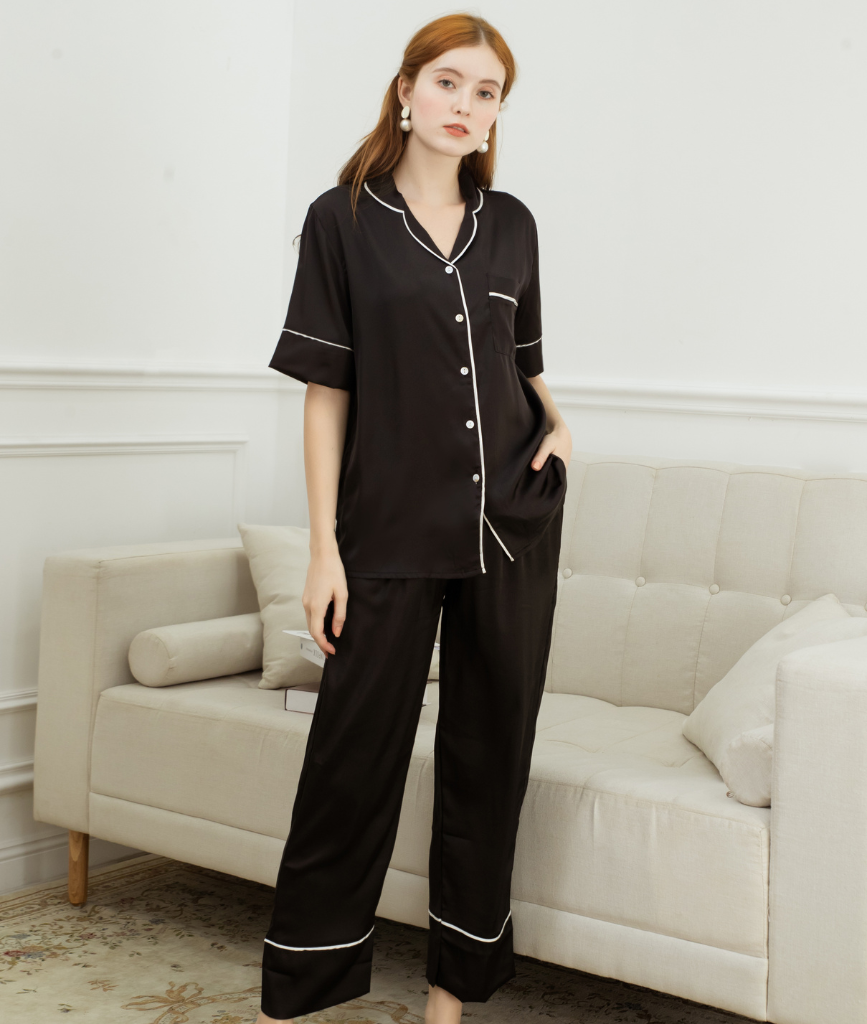  Combo Pijama Lụa Quần Dài Xanh, Xám, Đen 