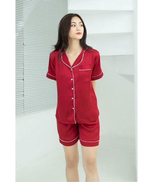 Pijama Ngắn Lụa Đỏ