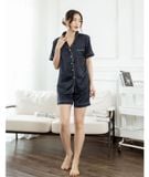  Pijama Ngắn Lụa Xanh Đen 