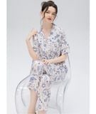  [LUXURY] Pijama Lụa In Bướm Trăng 