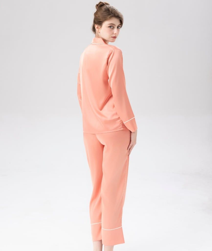  PJ Lụa Tay Dài Cam Đào 