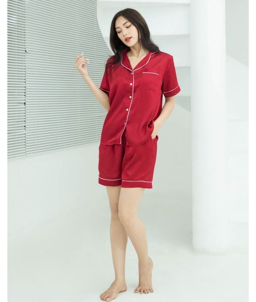 Pijama Ngắn Lụa Đỏ