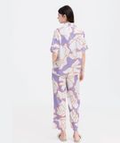  [LUXURY] Pijama Lụa Cao Cấp Hoa Trắng Nền Tím 