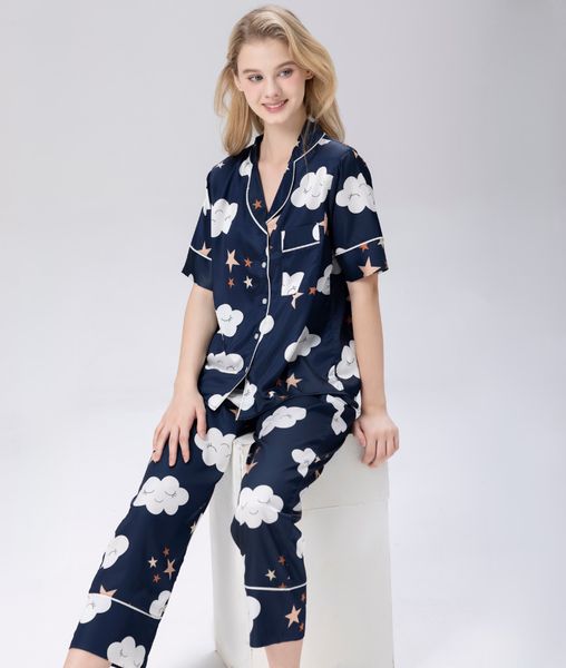 [LUXURY] Pijama Lụa In Đám Mây