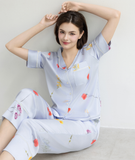  [LUXURY] Pijama Lụa Cao Cấp In Hoa Cỏ 