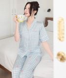  [LUXURY] Pijama Lụa In Caro 