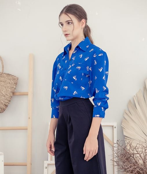 Áo sơ mi tay dài Cici Shirt – Blue