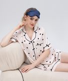  [LUXURY] Pijama Lụa Ngắn In Trái Tim Nhỏ 