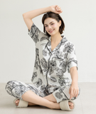  [LUXURY] Pijama Lụa Cao Cấp Hoa Đen 