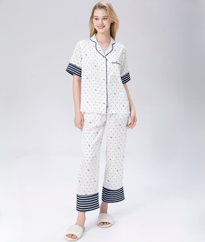  [LUXURY] Pijama Lụa In Bi Nơ 