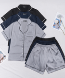  Combo Pijama Lụa Quần Ngắn Xanh, Đen, Xám 