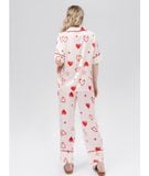  [LUXURY] Pijama Lụa In Hoạ Tiết Tim Đỏ 