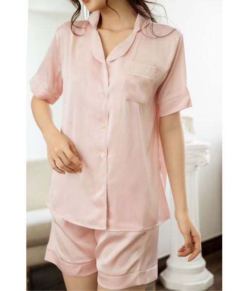 Pijama Ngắn  Lụa Hồng