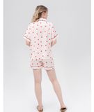  [LUXURY] Pijama Lụa Ngắn In Trái Tim Nhỏ 