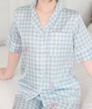  [LUXURY] Pijama Lụa In Caro 