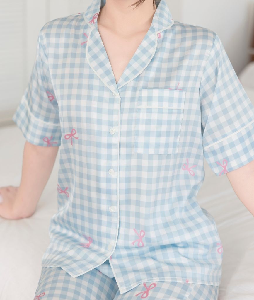  [LUXURY] Pijama Lụa In Caro 