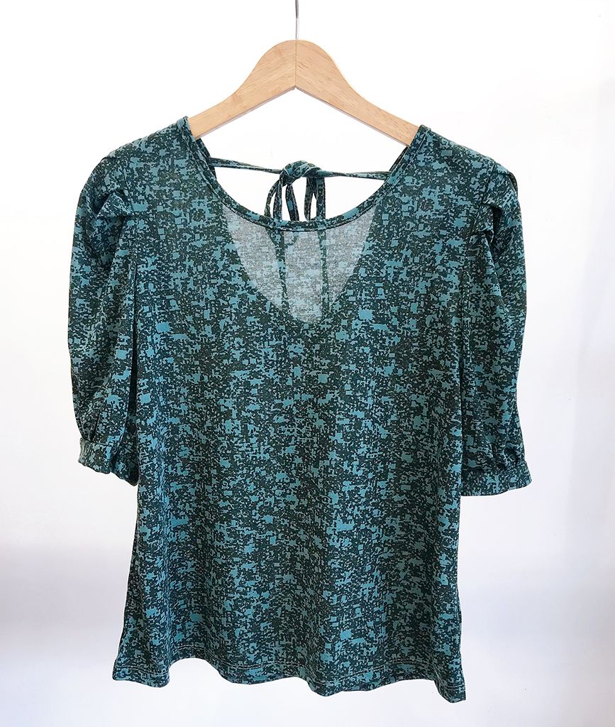  Áo kiểu nữ Soha top Blue cổ tròn 