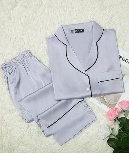 Pijama Lụa Xám