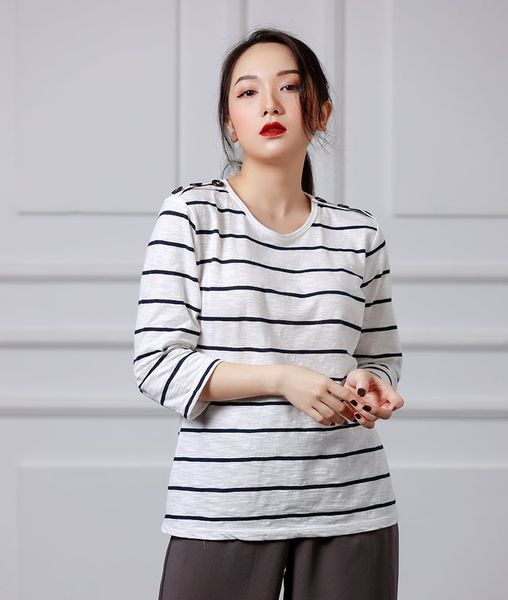 Áo Thun Tay Lửng Nút Vai Misa