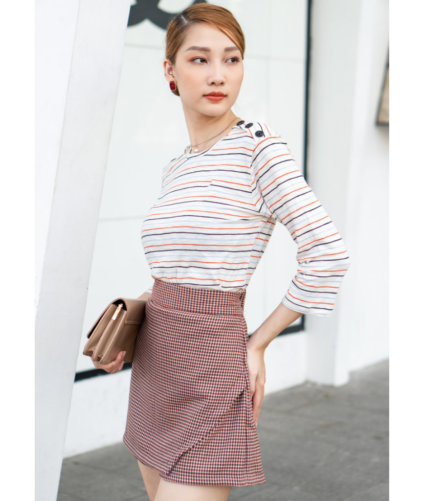  Áo Thun Tay Lửng Nút Vai Misa 