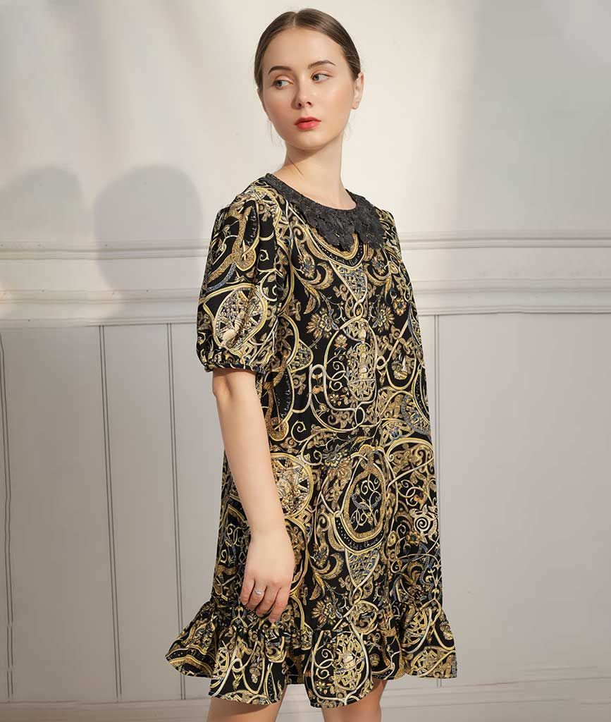  Đầm suông nữ  Judy cổ tròn đuôi cá 